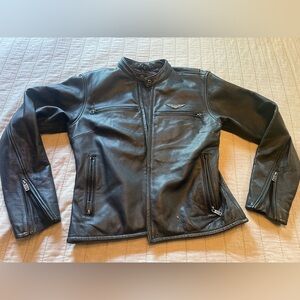 Harley Davidson Leather Moto Jacket. Size Medium